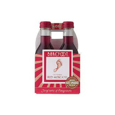 BAREFOOT RED MOSCATO 4PK187ML
