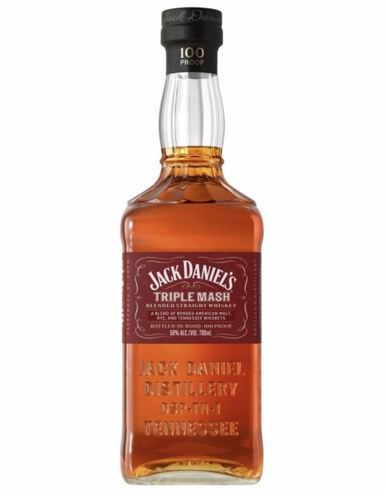 JACK DANIELS TRILE MASH BLENDED STRAIGHTVWHISKEY 50% ALC 100 PROOF 750ML