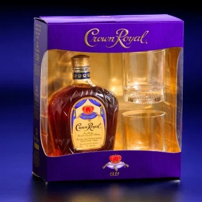 CROWN ROYAL CANADIAN WHISKY (750ML) GIFT SET WITH TWO GLASSES