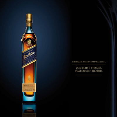 Johnnie Walker Blue with 2 Crystal Glasses 750ML