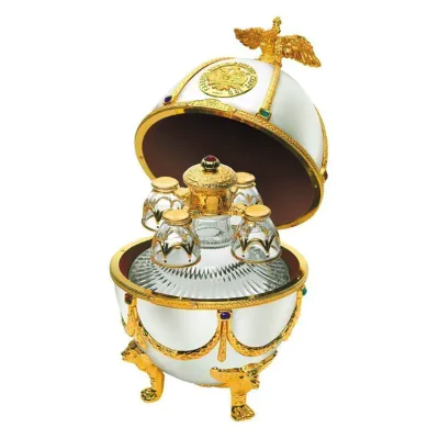 その他 Faberge Imperial Collection Vodka 750ml Imperial Collection Super Premium Vodka in Faberge Egg White And