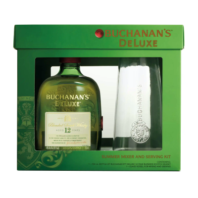 Buchanan's DeLuxe Aged 12 Years Blended Scotch Whisky, 750 mL Bottle with a Branded Carafe